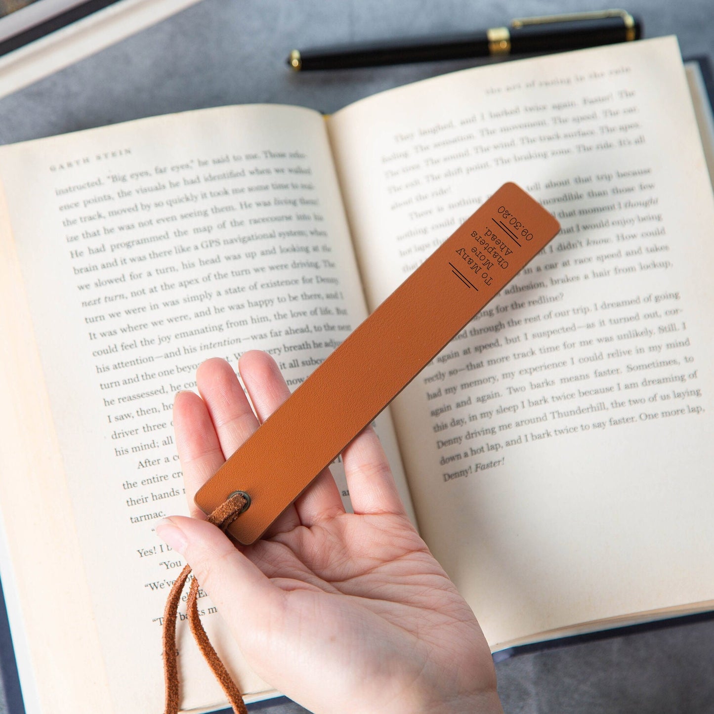 Engraved Leather Bookmark, Handwritten Note Bookmark Leather 3rd Anniversary Gift for Him, Customized Book Club Gift with Romantic Message
