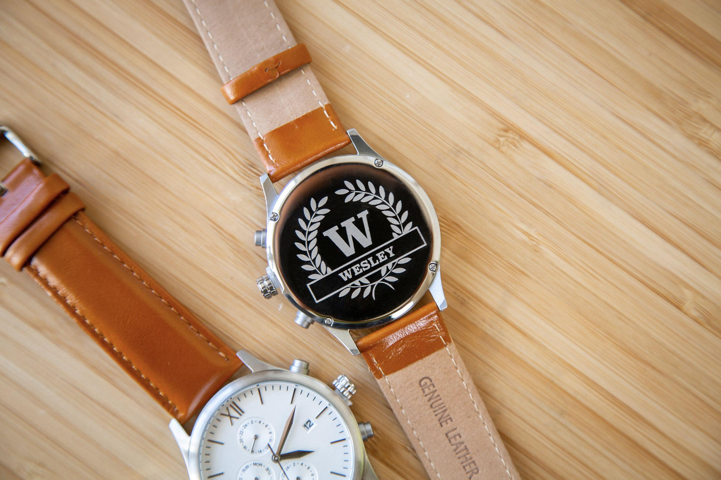 Metal Watch & Glass Top Walnut Gift Box - Mens 5th Anniversary Gift for Husband, Wedding Day Gift for Him Boyfriend Dad Son Brother Best Man
