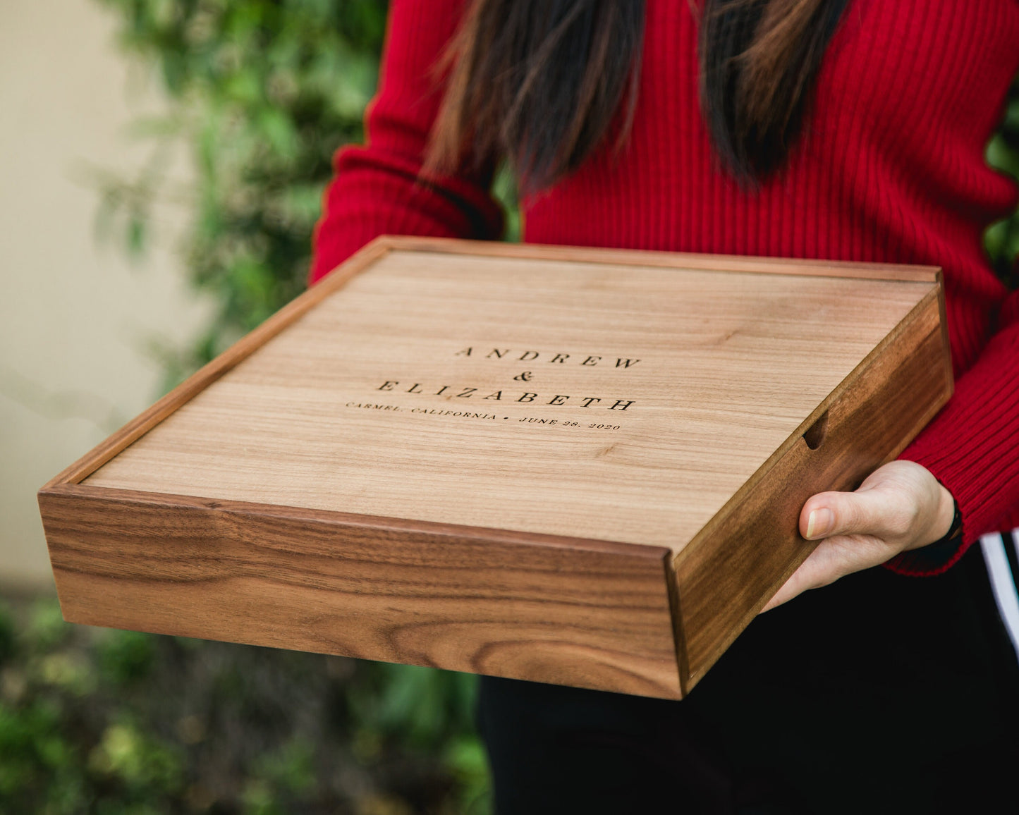 Wedding Memory Box - Couple's Keepsake Storage Box for Photos Cards Letters 5 Year Anniversary, Bride Groom Wedding Storage and Organization