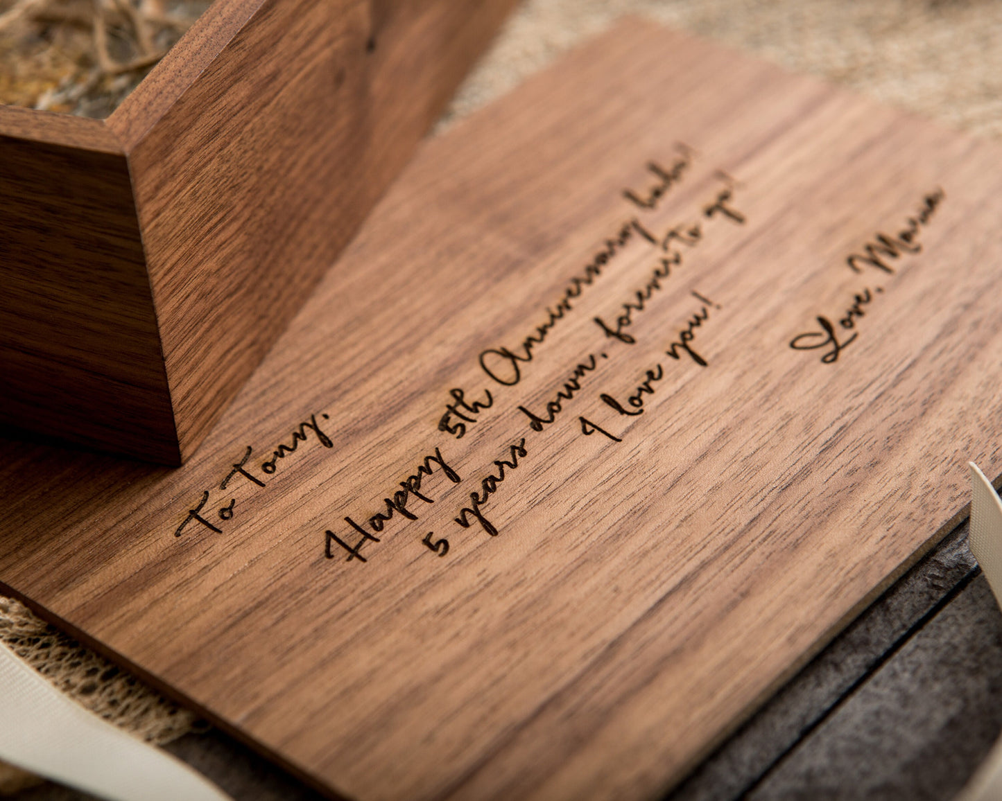Wedding Memory Box - Couple's Keepsake Storage Box for Photos Cards Letters 5 Year Anniversary, Bride Groom Wedding Storage and Organization