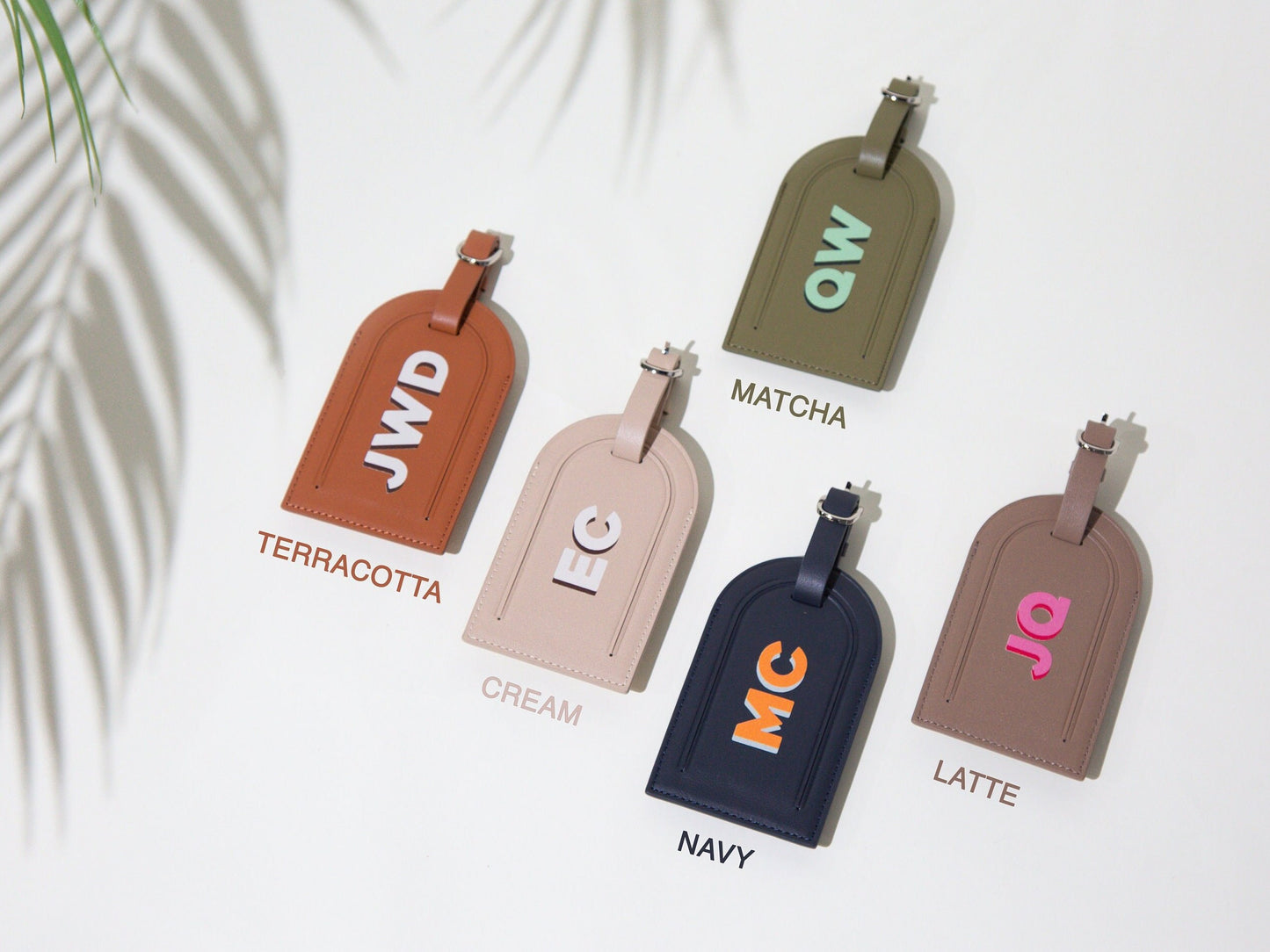 Personalized Leather Luggage Tag - Custom Monogram Bag Name Tag, Destination Wedding Honeymoon Anniversary Traveler Gift, Contact Info Card