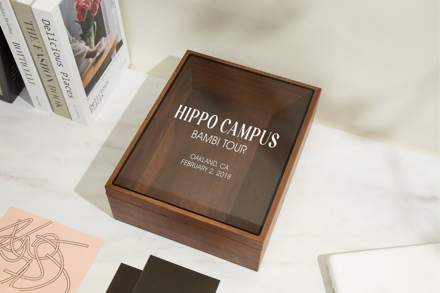 8x10 Shadow Box with Glass Lid (Design 9) - Custom Concert Memory Box Band Tour Ticket Display Holder Bestfriend Gift Concert Memorabilia
