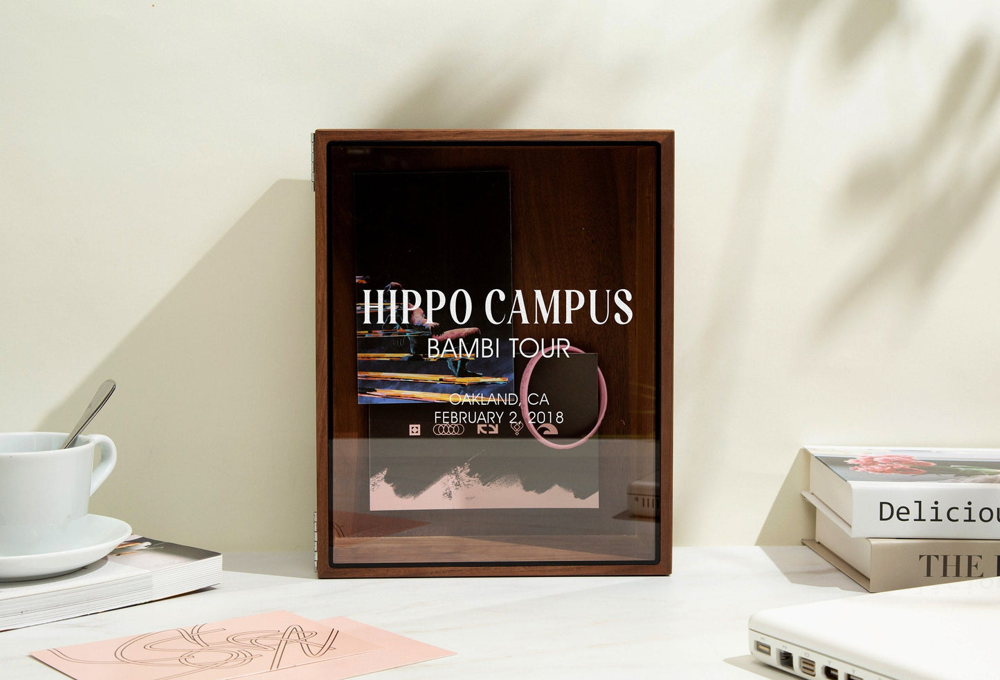 8x10 Shadow Box with Glass Lid (Design 9) - Custom Concert Memory Box Band Tour Ticket Display Holder Bestfriend Gift Concert Memorabilia
