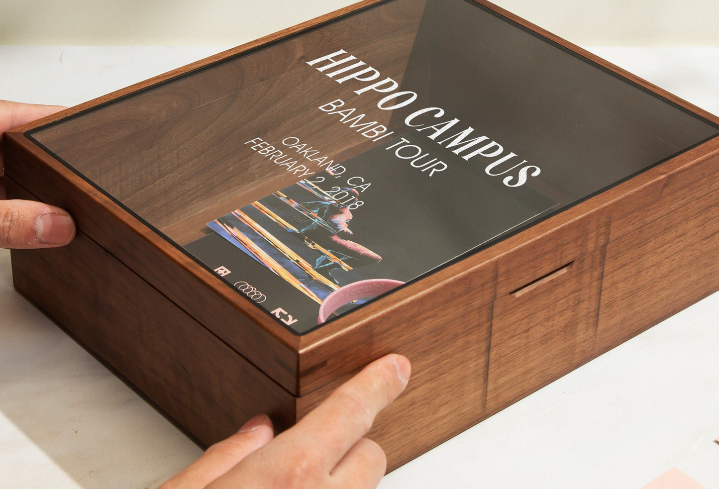 8x10 Shadow Box with Glass Lid (Design 9) - Custom Concert Memory Box Band Tour Ticket Display Holder Bestfriend Gift Concert Memorabilia