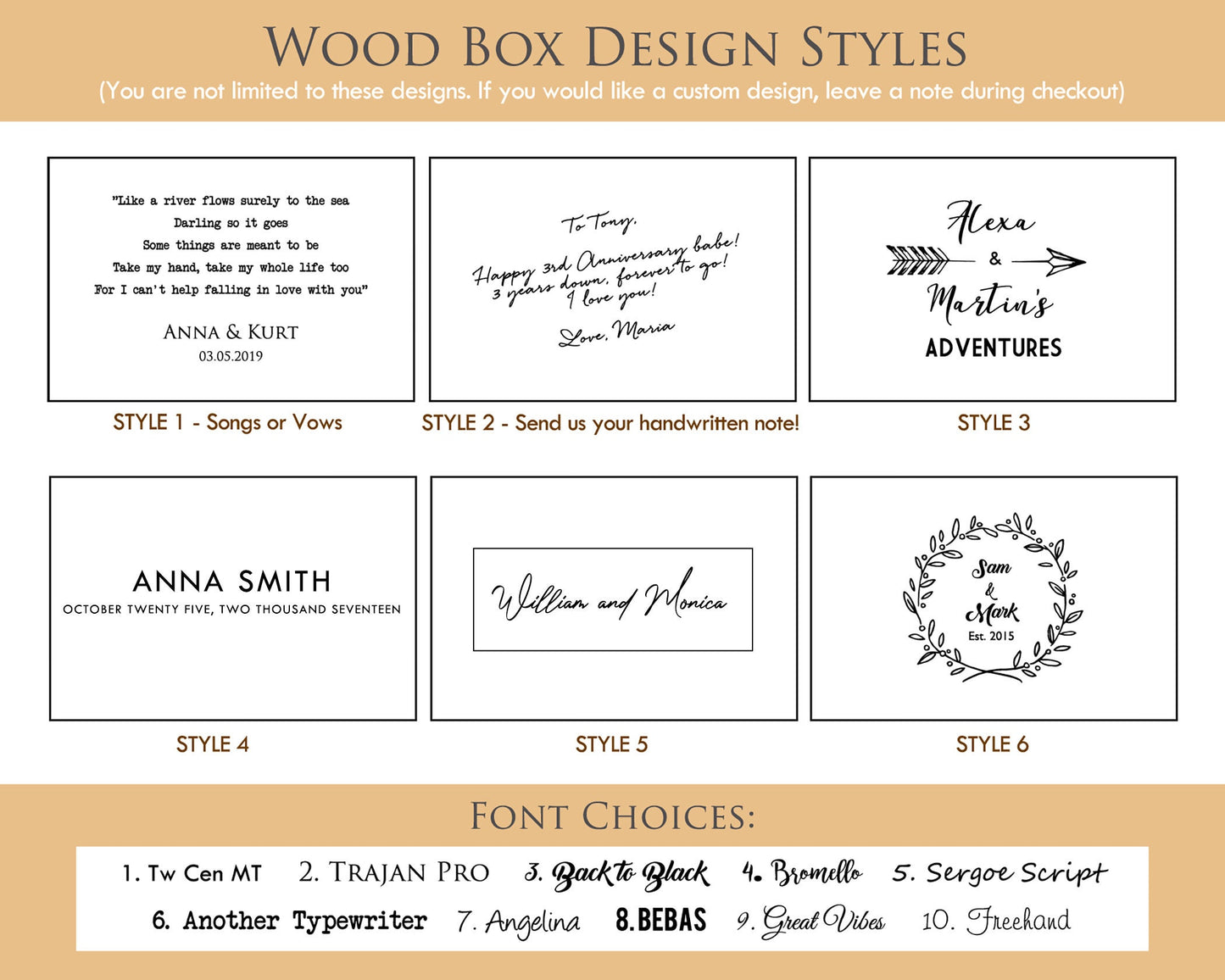 Engraved Wood Anniversary Gift Box - Custom Gift Box Fill with Letters Cards Photo Storage Wedding Keepsake for Husband Wife Couples Parents