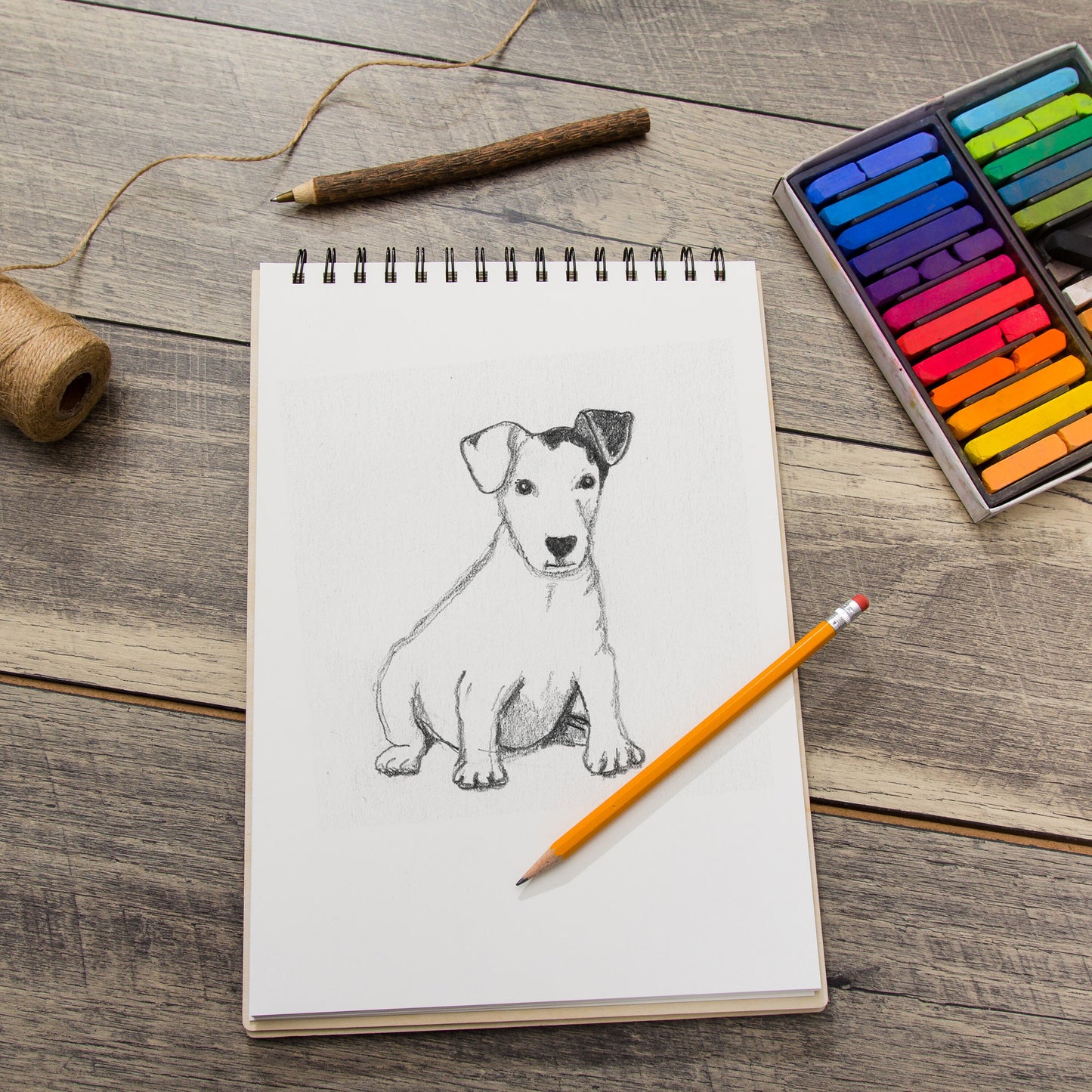 Engraved Sketchbook - Wooden Drawing Notepad Artist Sketch Pad Spiral for Student, Birthday Teacher Back to School Gift for Creatives