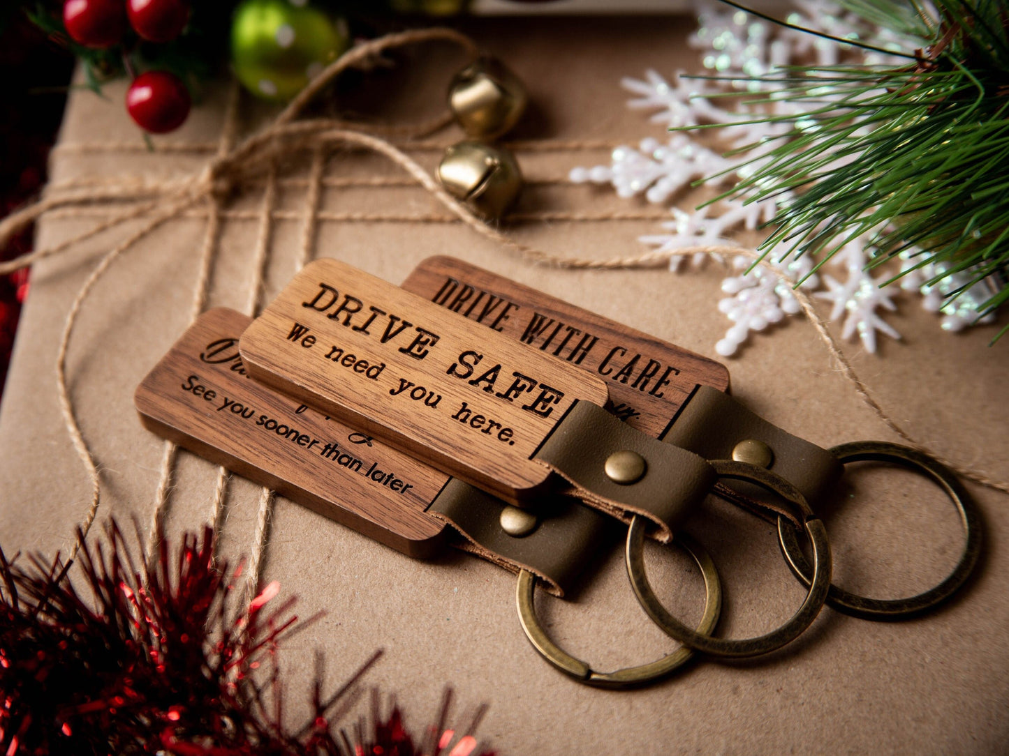 Wood Key Chain - You Have The Keys To My Heart Custom Engraved Rustic Keychain FOB for Anniversary Birthday Travel, Rental Cabin Keychain