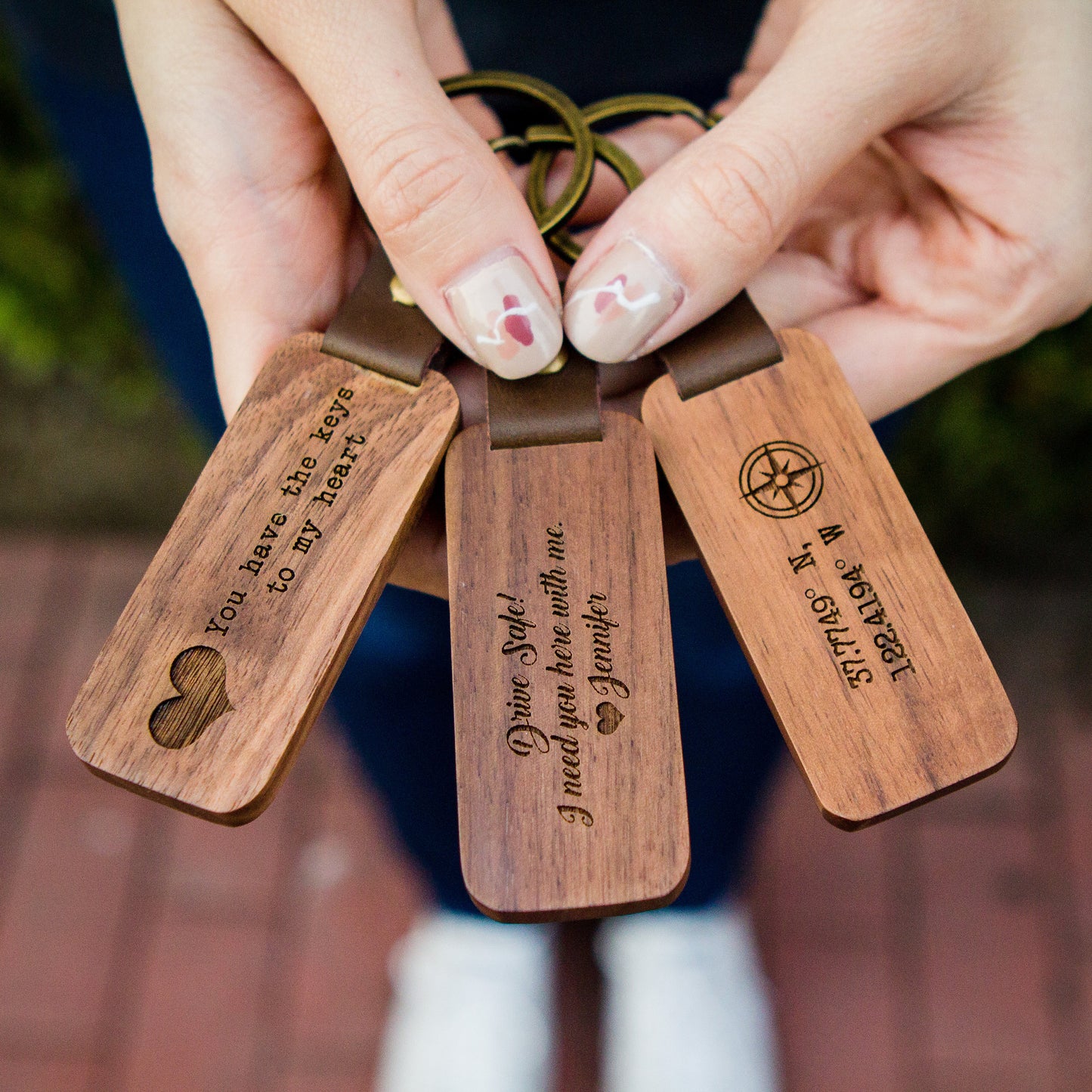 Wood Anniversary Key Chain - 5th Wooden Anniversary Gift for Husband Wife Couple Honeymoon Wedding Small Gift for Mom Boyfriend Girlfriend