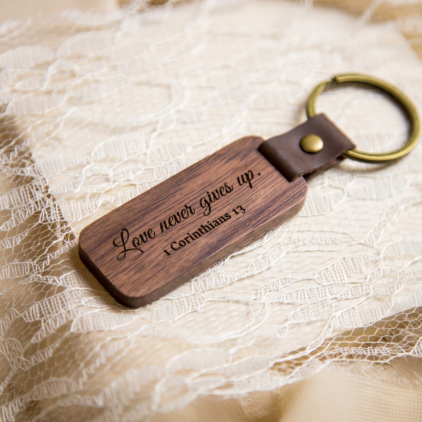 Wood Anniversary Key Chain - 5th Wooden Anniversary Gift for Husband Wife Couple Honeymoon Wedding Small Gift for Mom Boyfriend Girlfriend
