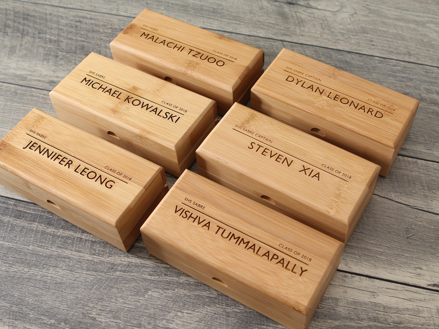 Wide Bamboo Gift Box Only - Custom Storage Corporate Gift for Employees Appreciation Small Business, Thoughtful Teacher or College Gift Box