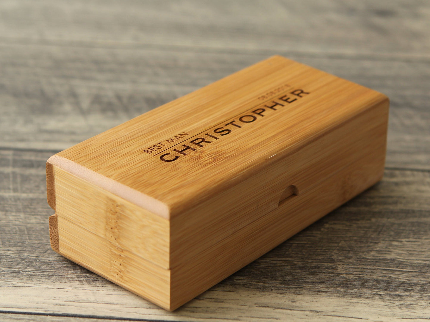 Wide Bamboo Gift Box Only - Custom Storage Corporate Gift for Employees Appreciation Small Business, Thoughtful Teacher or College Gift Box