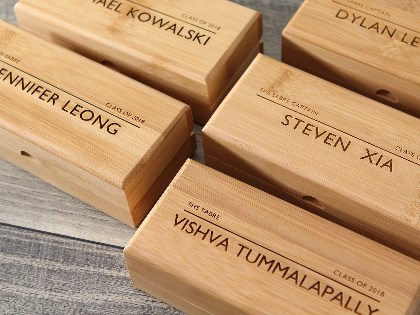 Wide Bamboo Gift Box Only - Custom Storage Corporate Gift for Employees Appreciation Small Business, Thoughtful Teacher or College Gift Box