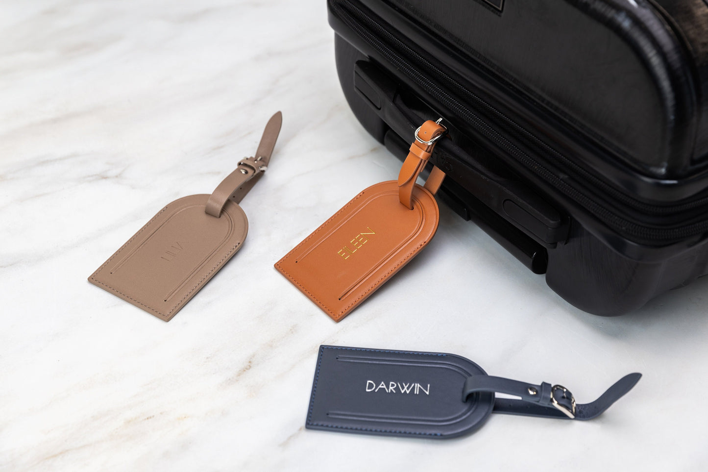 Embossed Luggage Tag - Custom Monogrammed Suitcase Tag, Travel Essentials, Diaper Bag Name Tags, Retirement or Weekend Girl Trips Gift Idea
