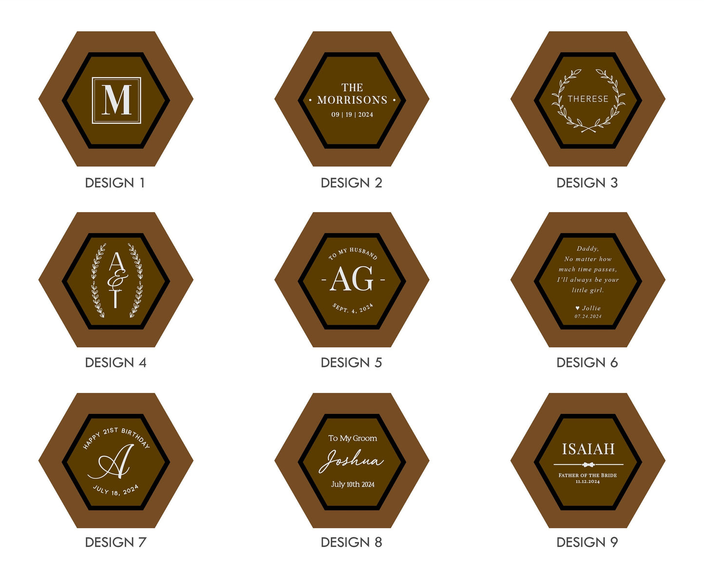 Hexagon Watch Box w/ Glass Top & Pillow (Watch NOT Included) - Apple Watch Walnut Wood Gift Box, Wedding Day Son Father of the Bride Groom