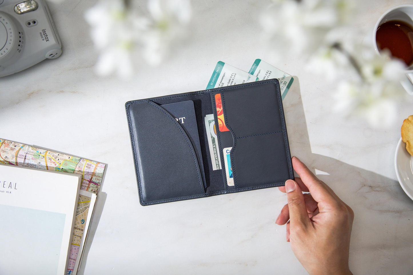 Embossed Leather Passport Holder - Custom Name Travel Wallet, Company Corporate Business Retiree Gifts, Personalized Wedding Travel Gift