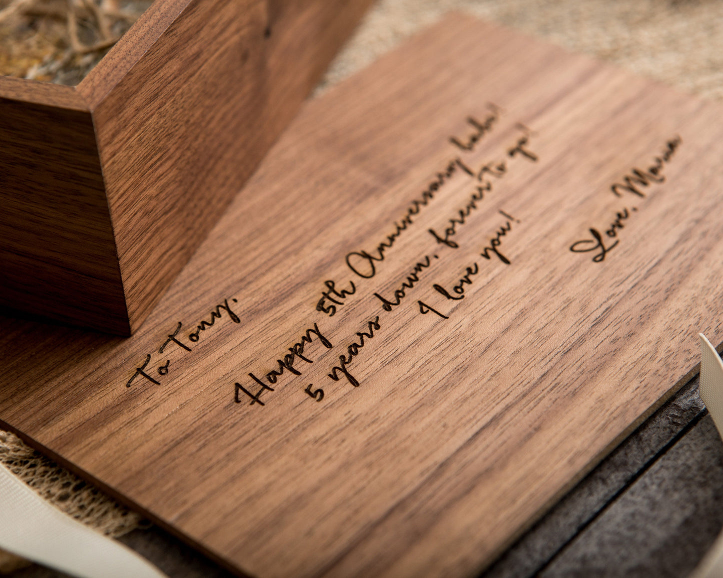 Wedding Memory Box- Wood Keepsake Storage for Photos Cards Letters, 5th Wooden Anniversary Gift, Sentimental Couple Gift, Husband Wife Gifts