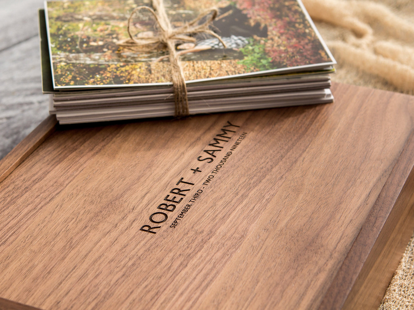 Wedding Memory Box- Wood Keepsake Storage for Photos Cards Letters, 5th Wooden Anniversary Gift, Sentimental Couple Gift, Husband Wife Gifts