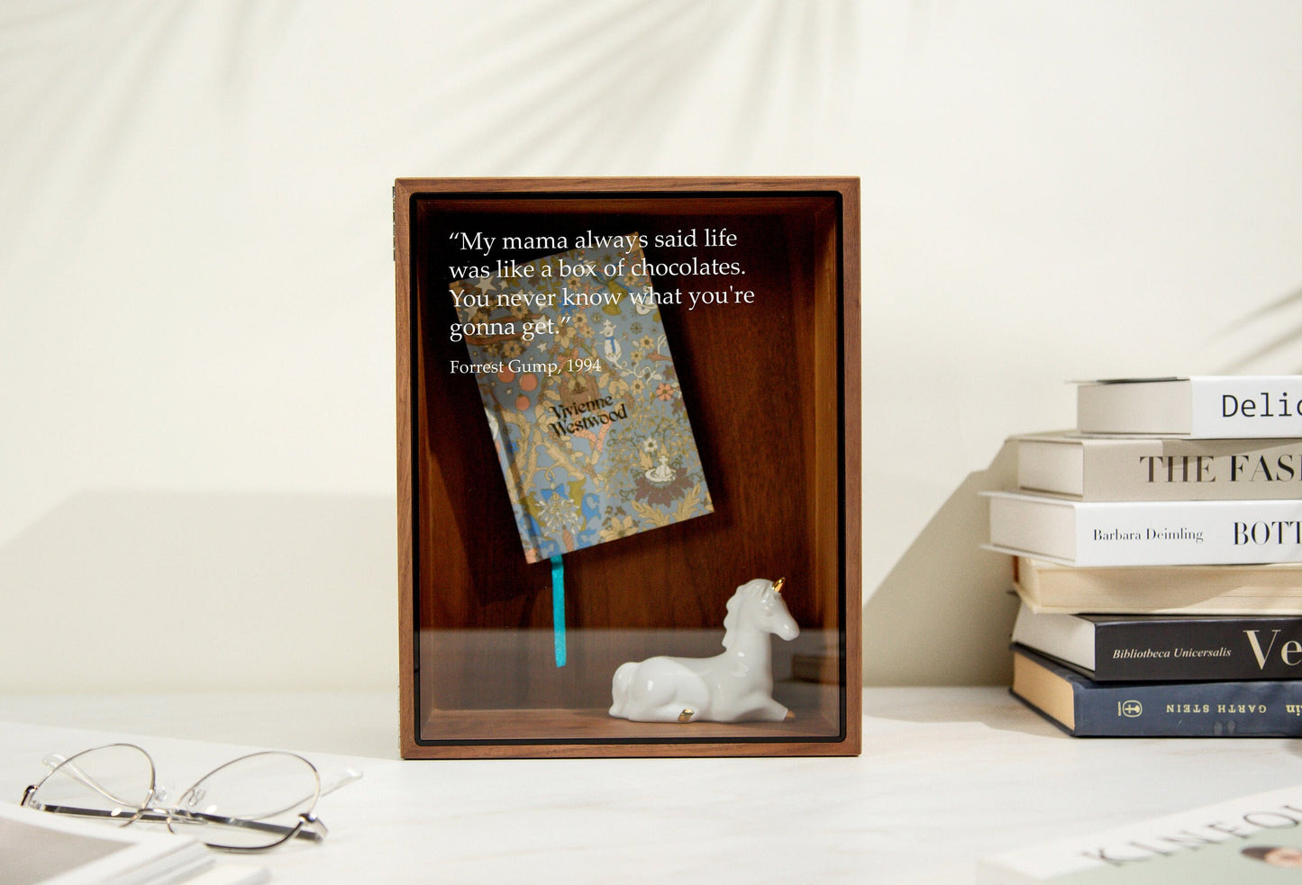 8x10 Shadow Box with Glass Lid (Design 10) - Custom Favorite Quote from Book Movie Anime K-Pop Idol Fan Gift Memory Box Keepsake Memorabilia