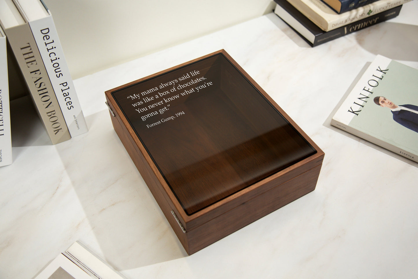 8x10 Shadow Box with Glass Lid (Design 10) - Custom Favorite Quote from Book Movie Anime K-Pop Idol Fan Gift Memory Box Keepsake Memorabilia