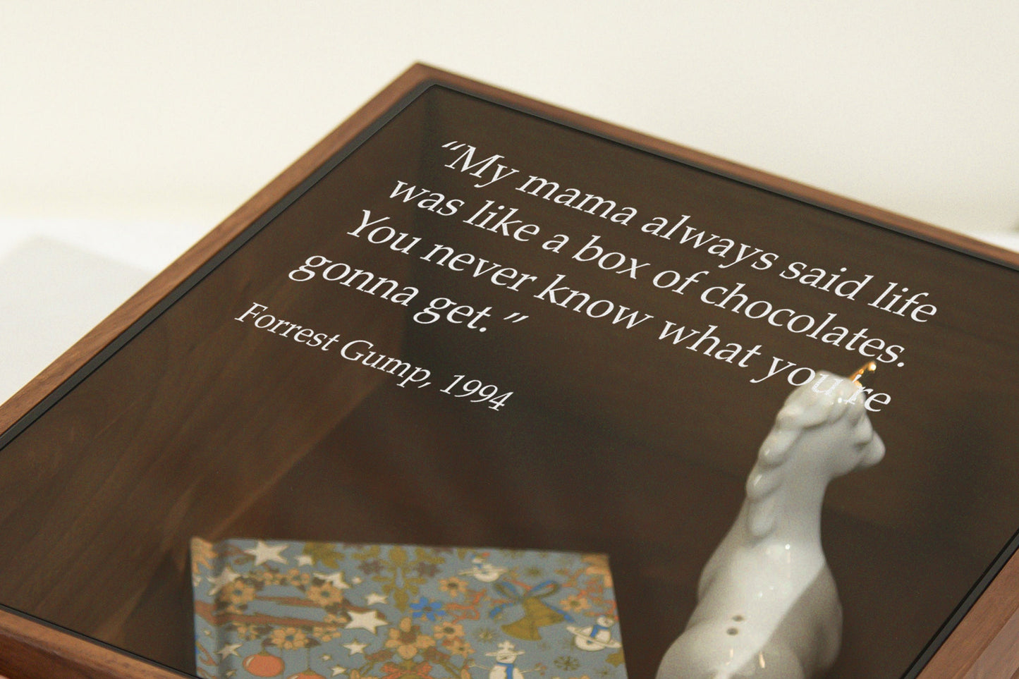 8x10 Shadow Box with Glass Lid (Design 10) - Custom Favorite Quote from Book Movie Anime K-Pop Idol Fan Gift Memory Box Keepsake Memorabilia