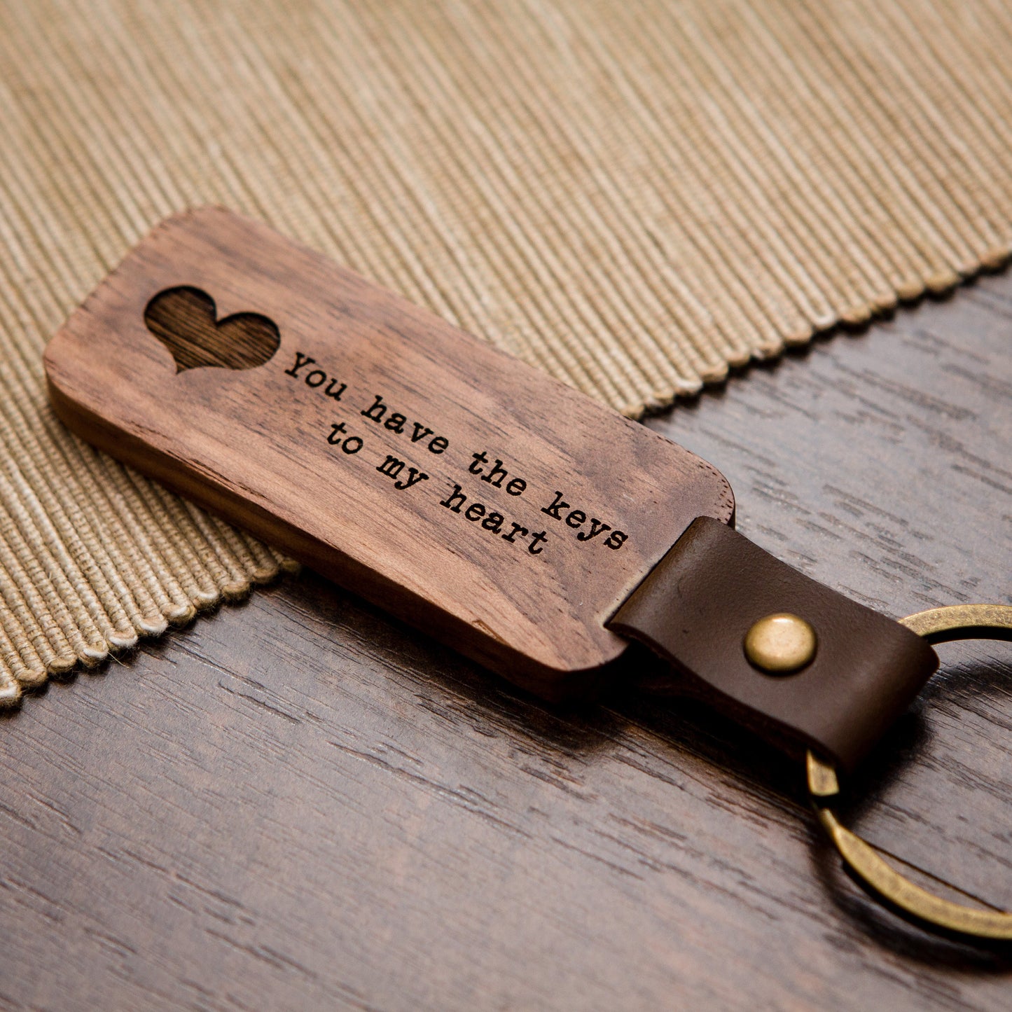 Wood Keychain - Engraved Keychain for Birthday Anniversary, Custom Key Ring, New Home Gift, Back to School or Farewell Gift for Friends BFF