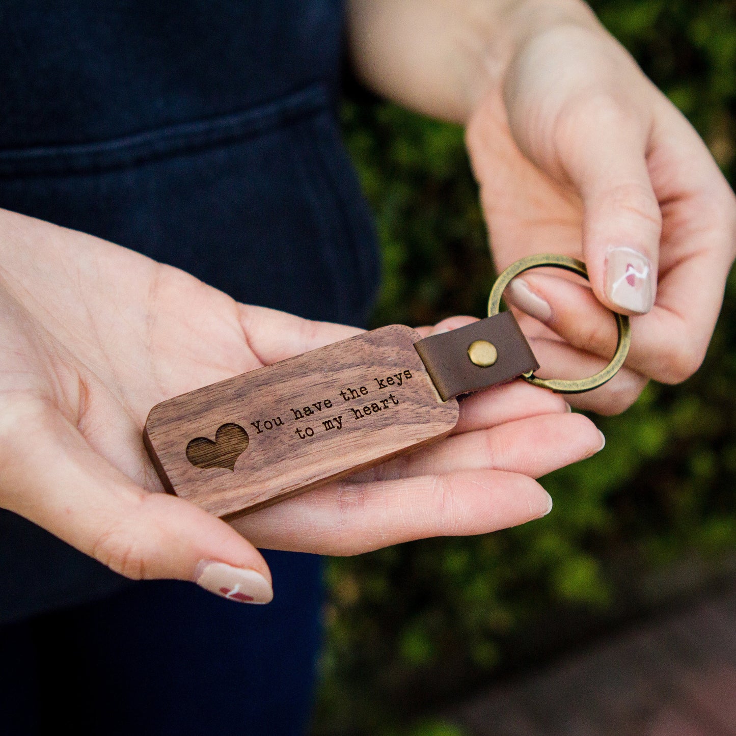 Wood Keychain - Engraved Keychain for Birthday Anniversary, Custom Key Ring, New Home Gift, Back to School or Farewell Gift for Friends BFF