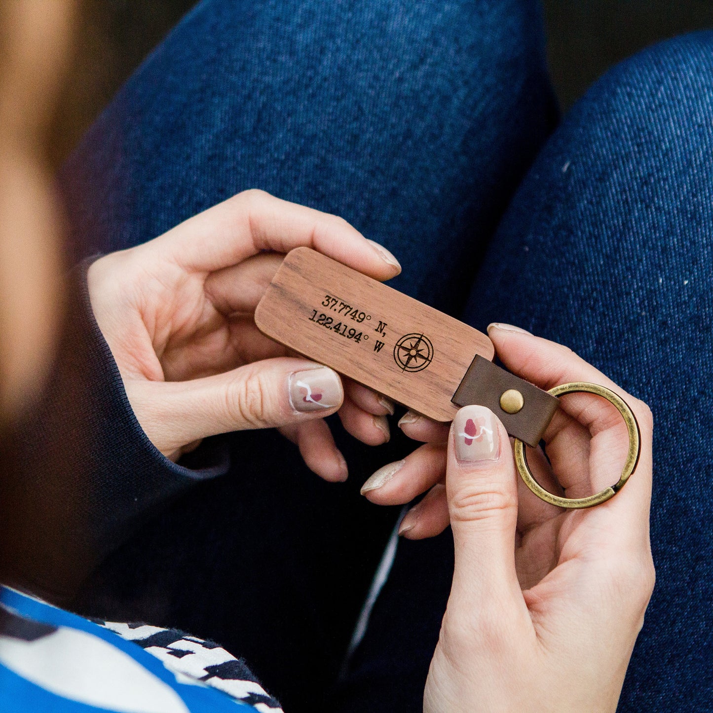 Wood Keychain - Engraved Keychain for Birthday Anniversary, Custom Key Ring, New Home Gift, Back to School or Farewell Gift for Friends BFF