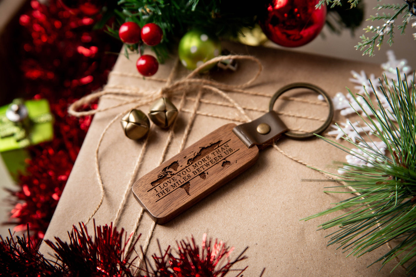 Wood Keychain - Engraved Keychain for Birthday Anniversary, Custom Key Ring, New Home Gift, Back to School or Farewell Gift for Friends BFF