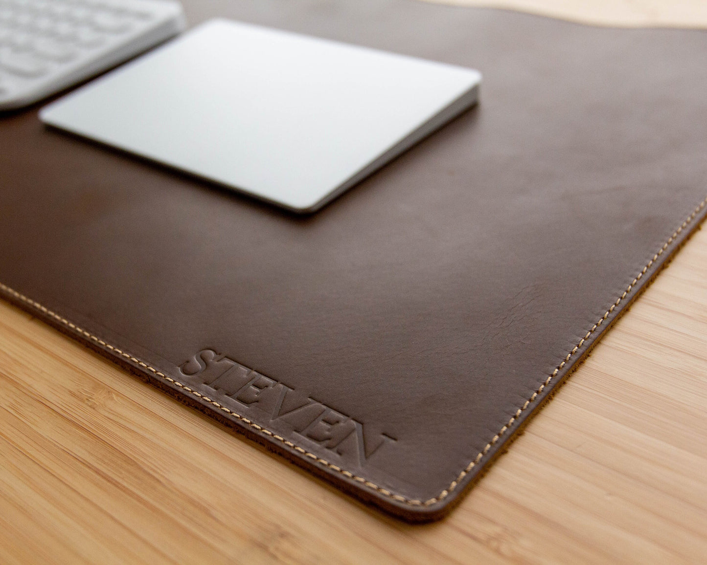 Long Leather Desk Mat for Keyboard & Mouse 27.5 x 11.75 - New Job Office Gift, Gift for Gamers Students Graphic Designer Tech Enthusiasts