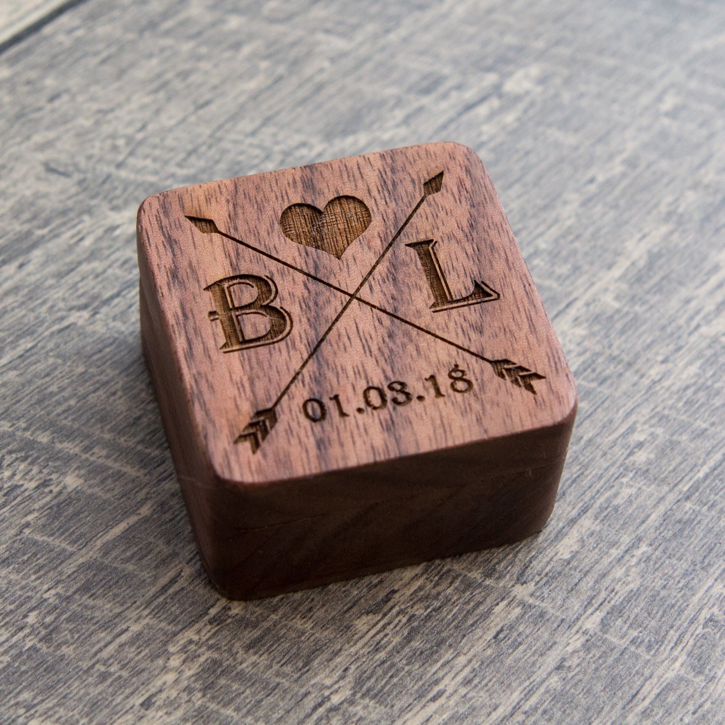 Square Cufflinks Box Only ( Cufflinks NOT included ) - Anniversary Honeymoon Wedding Day Box Gift Idea for Him Fiancé Husband Groom Son Dad
