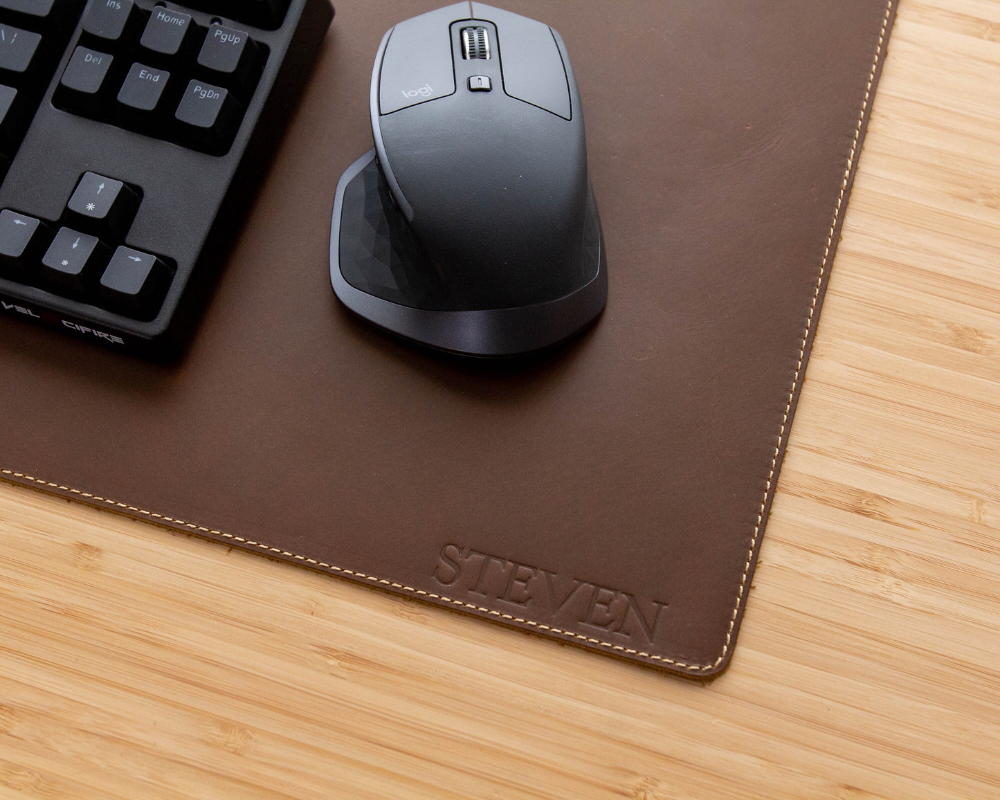 Long Leather Desk Mat for Keyboard & Mouse 27.5 x 11.75 - New Job Office Gift, Gift for Gamers Students Graphic Designer Tech Enthusiasts