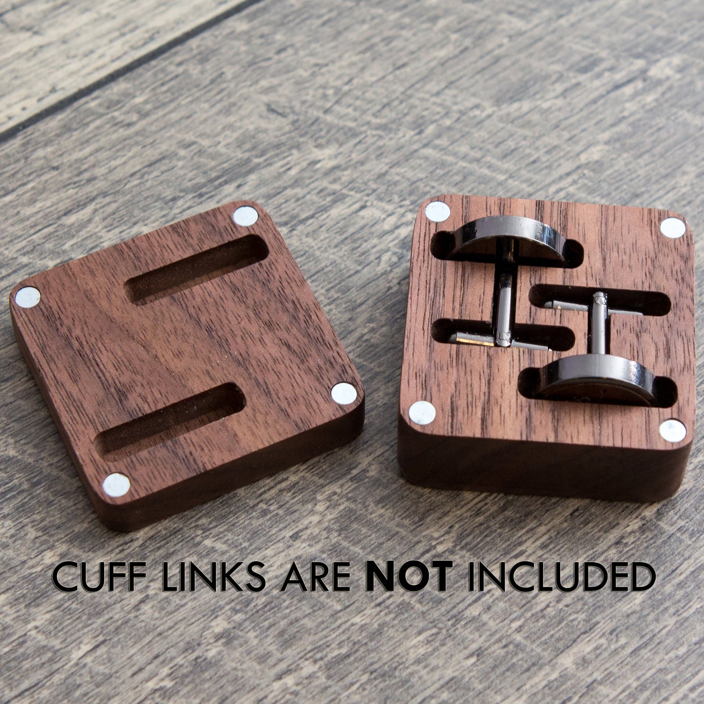 Square Cufflinks Box Only ( Cufflinks NOT included ) - Anniversary Honeymoon Wedding Day Box Gift Idea for Him Fiancé Husband Groom Son Dad