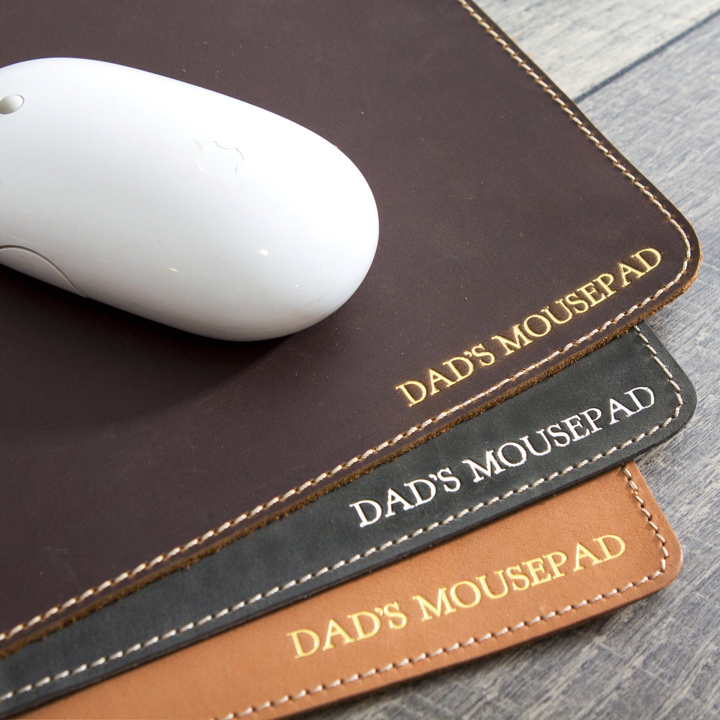Embossed Genuine Leather Mouse Pad - 10" x 8.5" Gift for Boss Coworker Friend Work from Home Office Birthday Teacher Doctor Optometrist Gift