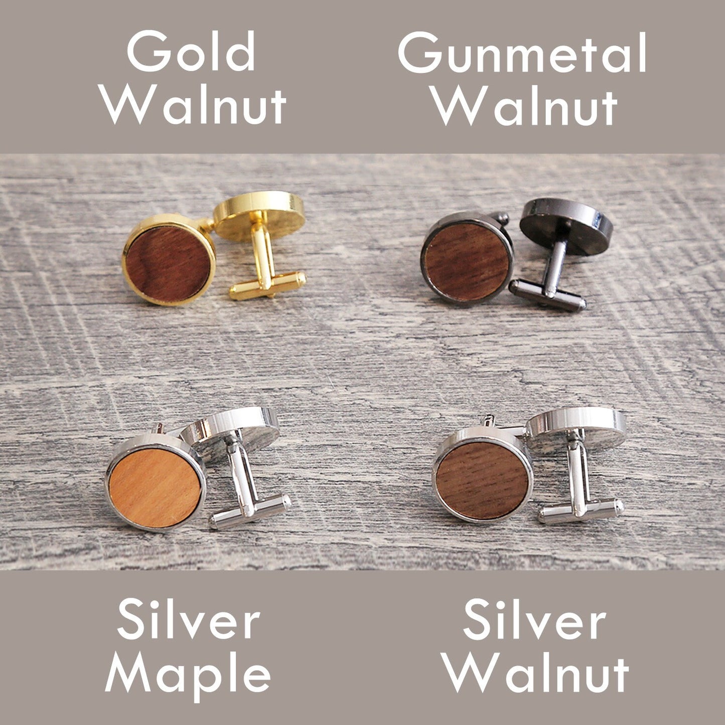 Monogram Wood Cuff links - Wooden Wedding Cuff links Groom Dad Groomsmen, 5th Anniversary Wood Gift for Husband, Boyfriend, Lover, Fiancé