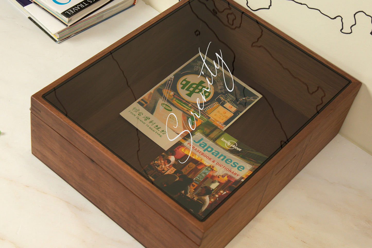 8x10 Shadow Box with Glass Lid (Design 6) - Custom Personalized Box for Dried Wedding Flower Bouquet Display Case Frame Tickets Keepsake