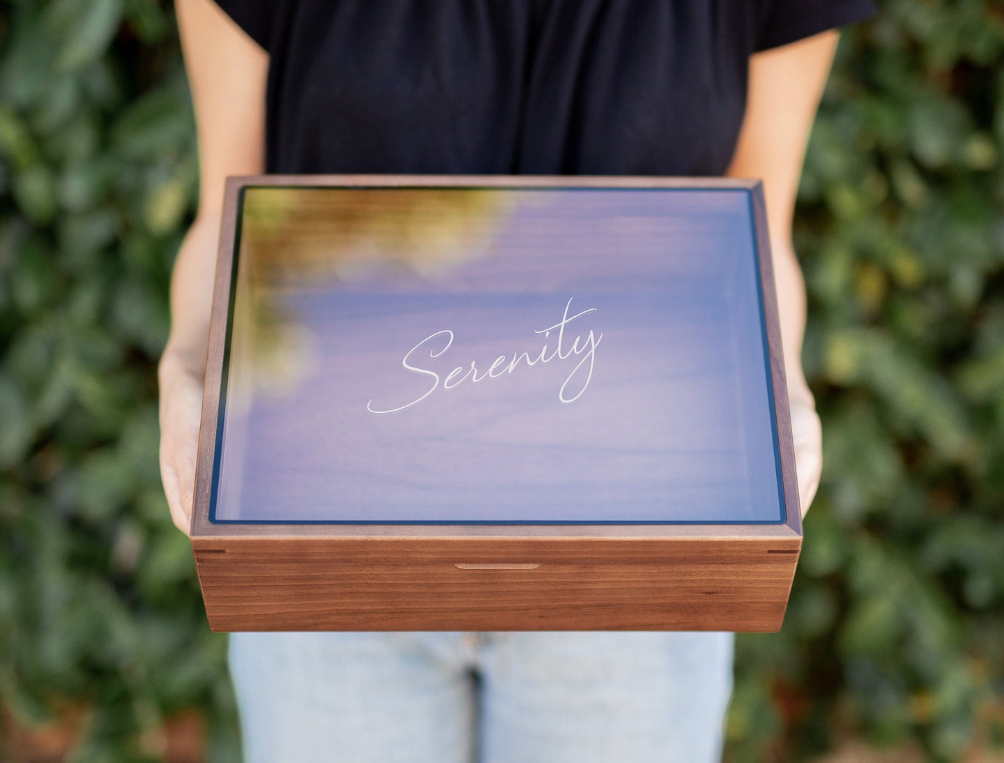 8x10 Shadow Box with Glass Lid (Design 6) - Custom Personalized Box for Dried Wedding Flower Bouquet Display Case Frame Tickets Keepsake