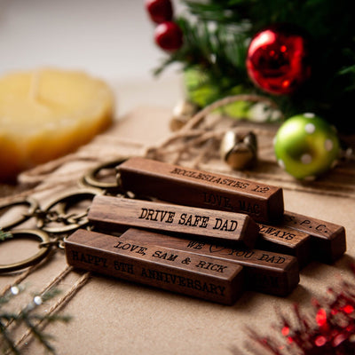Wood Bar Key Chain - Custom Keychain, Gift for Dad Mom Grandpa Husband Wife Grand Kids Students Best Friend BFF, Teacher Appreciation