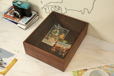 8x10 Shadow Box with Glass Lid (Design 6) - Custom Personalized Box for Dried Wedding Flower Bouquet Display Case Frame Tickets Keepsake