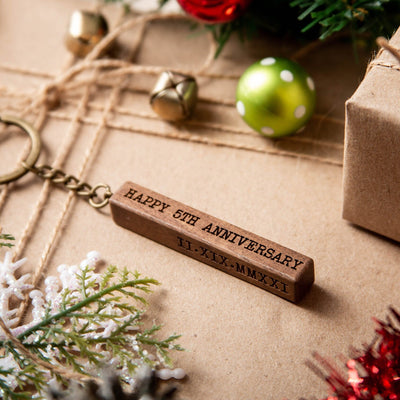 Wood Bar Key Chain - Custom Keychain, Gift for Dad Mom Grandpa Husband Wife Grand Kids Students Best Friend BFF, Teacher Appreciation