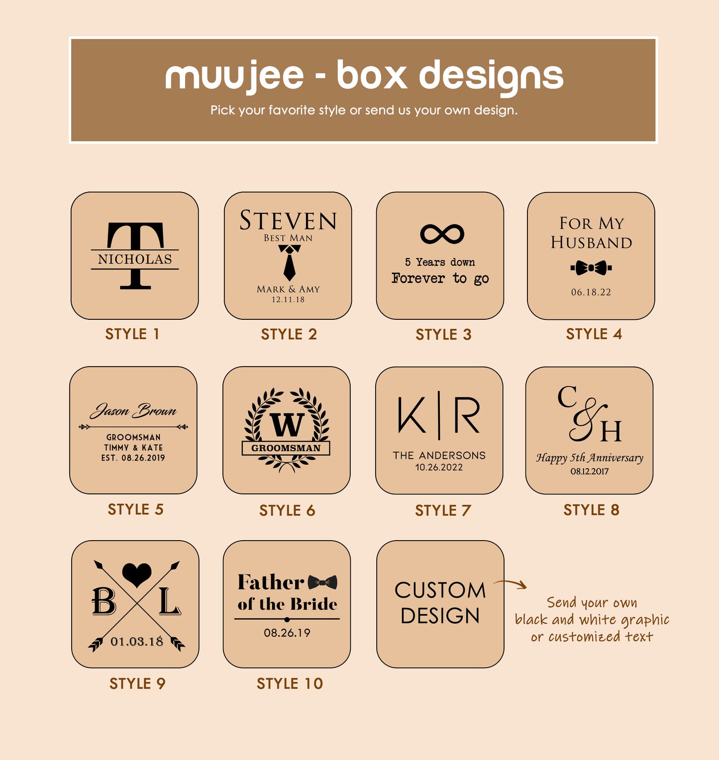 Metal Cufflinks - with Premium Box - Custom Engraved Wooden Cuff links Box, Gift for Husband Dad Father of the Bride Groom Best Man