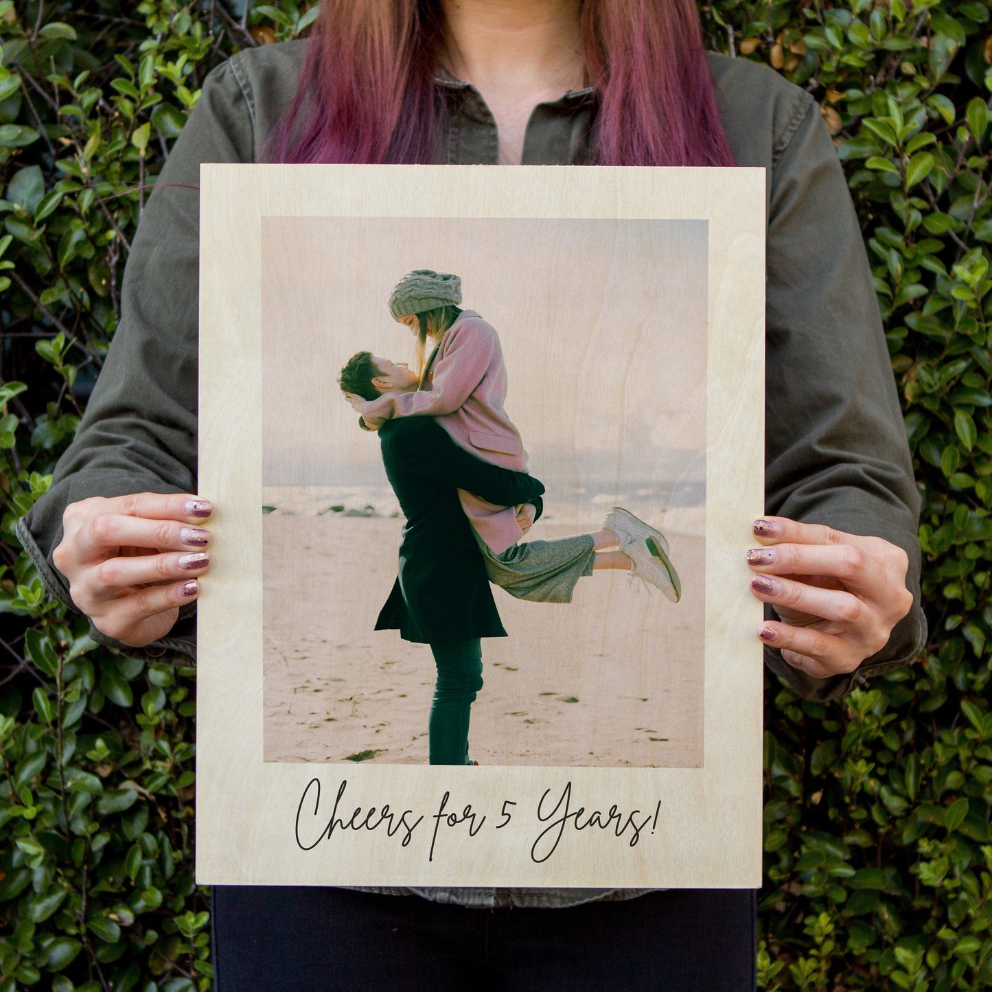 Your Photo on Wood Print - Wedding Picture on Wood, Wall Art Anniversary Gift, Wooden 5th Anniversary, Custom Gift for Couples, Mom Dad Gift