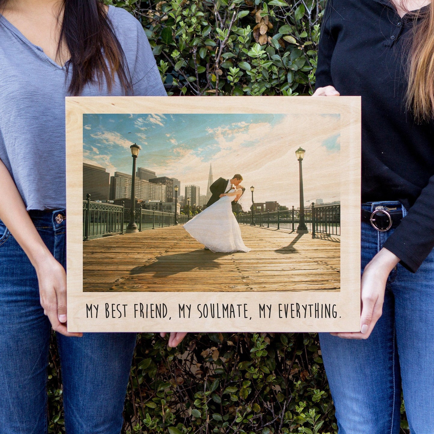 Your Photo on Wood Print - Wedding Picture on Wood, Wall Art Anniversary Gift, Wooden 5th Anniversary, Custom Gift for Couples, Mom Dad Gift