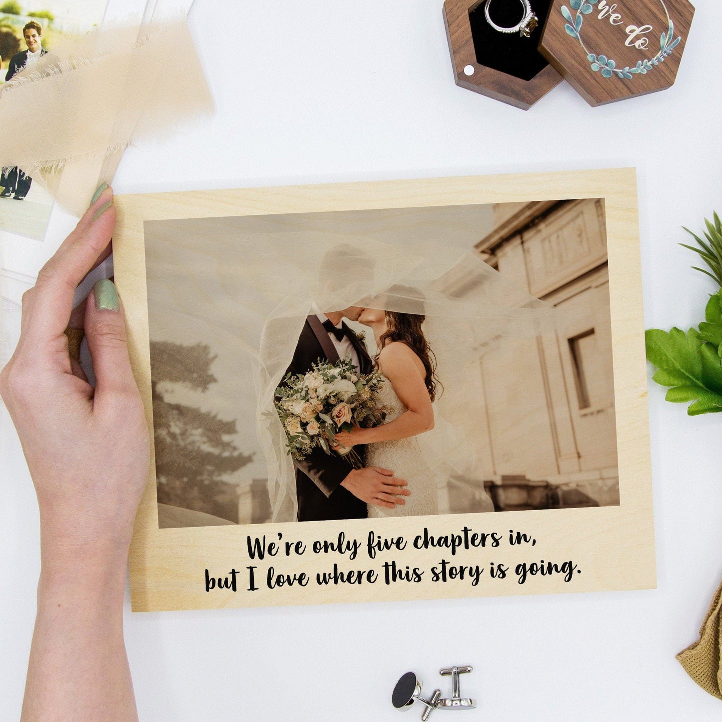 Your Photo on Wood Print - Wedding Picture on Wood, Wall Art Anniversary Gift, Wooden 5th Anniversary, Custom Gift for Couples, Mom Dad Gift