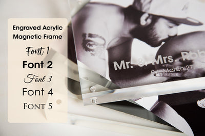 Engraved Photo Frame Acrylic Block - Personalized Magnetic Picture Display for Home or Office Gift for Mom Grandmother Grandma from Daughter