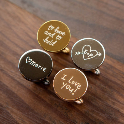 Cufflinks w/ Premium Cufflinks Box w/ Glass Lid - Custom Wooden Cuff links Box, Wedding Gift For Father of the Bride or Father of the Groom
