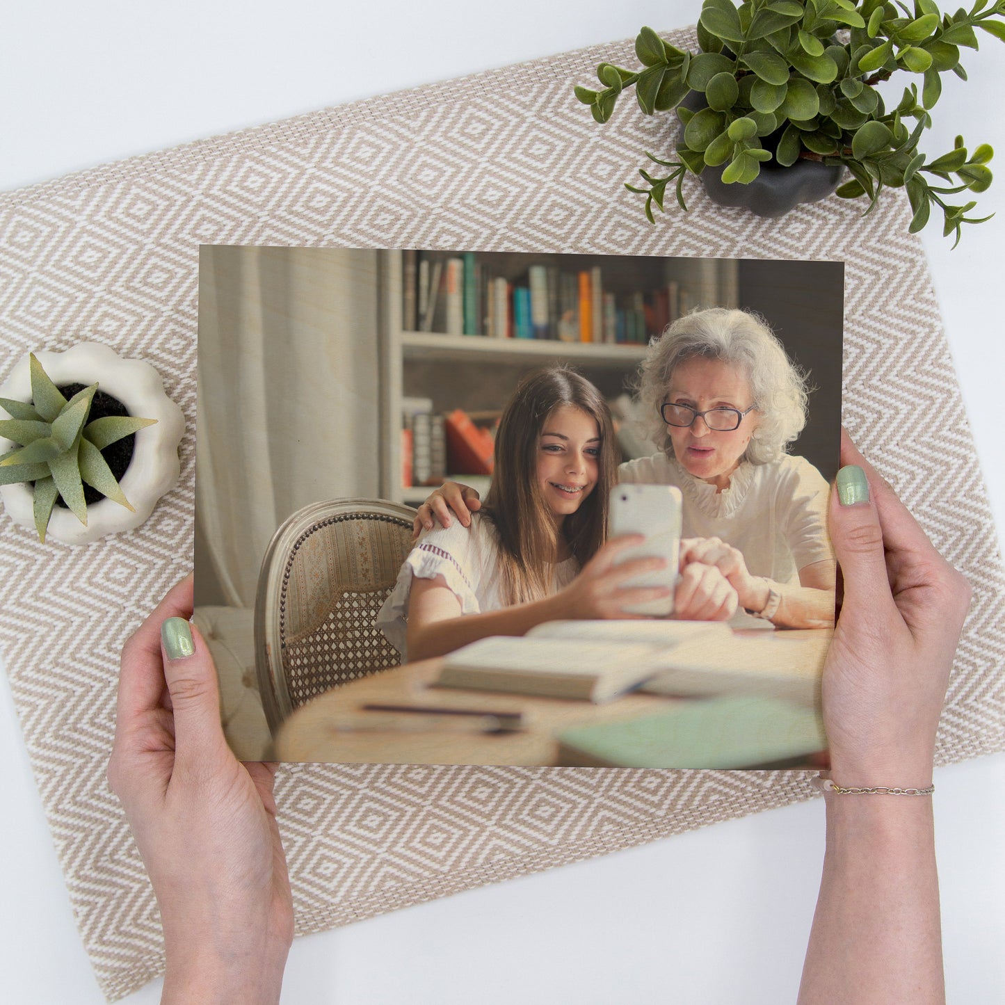 Your Photo Printed on Wood - Photo on Wood Canvas Mother's Day Gift for Mom from Daughter Picture Frame Wall Art for Grandma Bonus Mom Mama