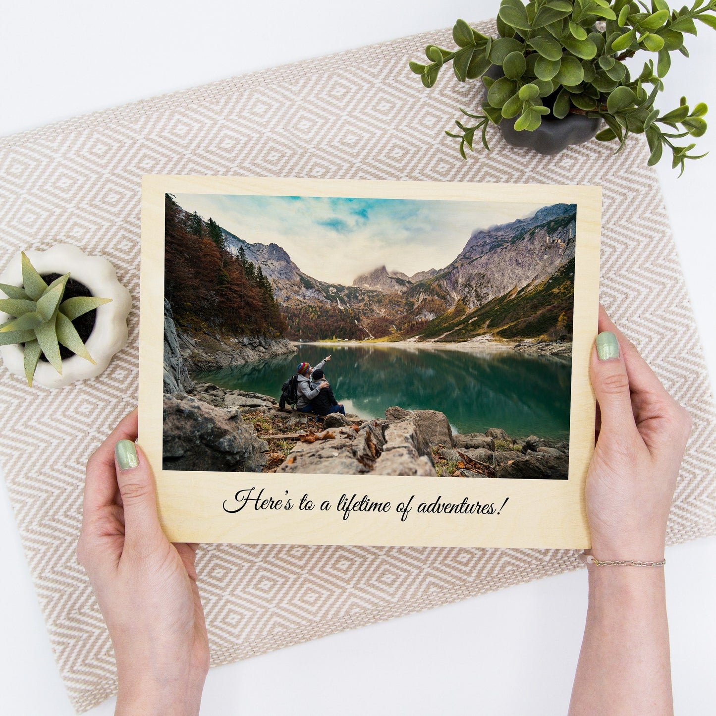 Photo on Wood Print - Boyfriend Girlfriend Wooden Picture Frame Gift, Bf LDR Anniversary, Gift Ideas for Long Distance Relationship Partner