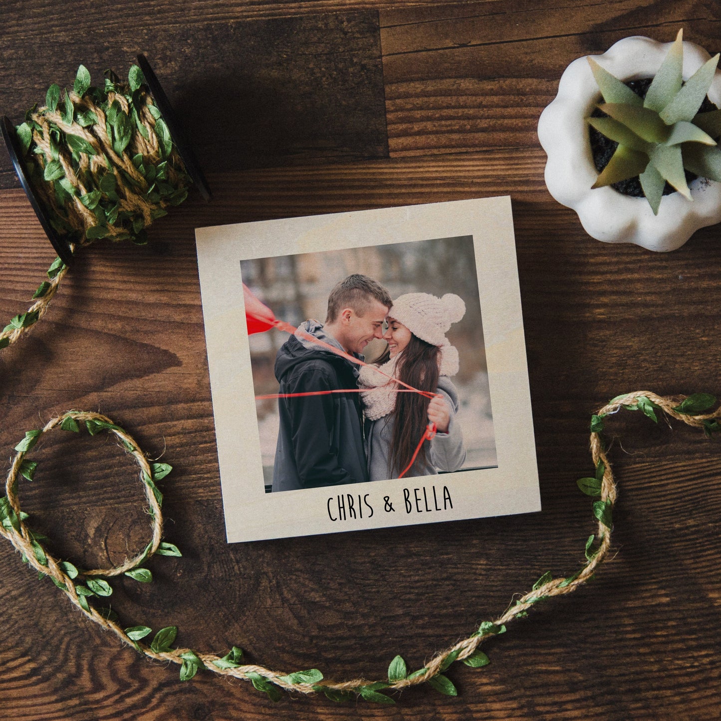 Your Photo Printed on Wood - Custom Picture Frame Gift, Long Distance Boyfriend Anniversary Gift, 21st Birthday, Mom Dad Gift Ideas