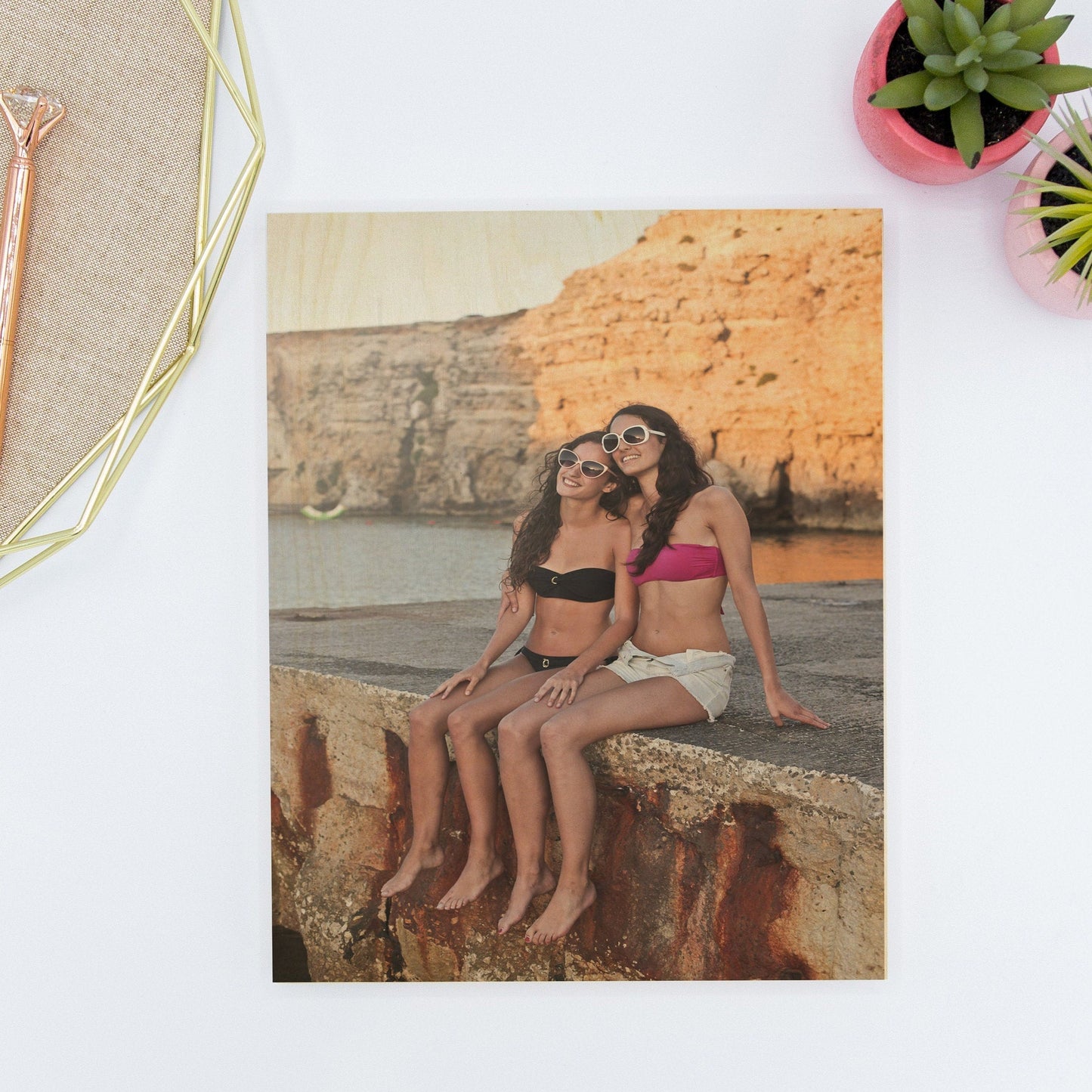 Your Photo Printed on Wood - Custom Picture Frame Gift, Long Distance Boyfriend Anniversary Gift, 21st Birthday, Mom Dad Gift Ideas