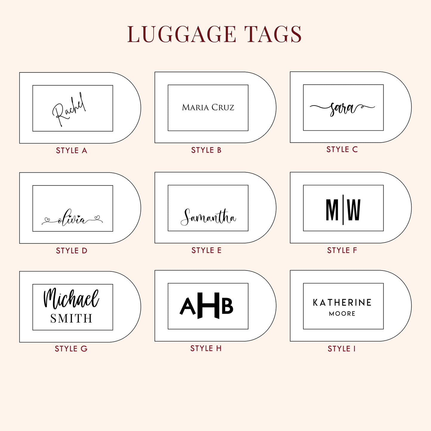 Engraved Luggage Tag with Contact Card - Leather Travel Bag Name Tag, Wedding Party Favor, Corporate Employee Coworker Traveler Gift
